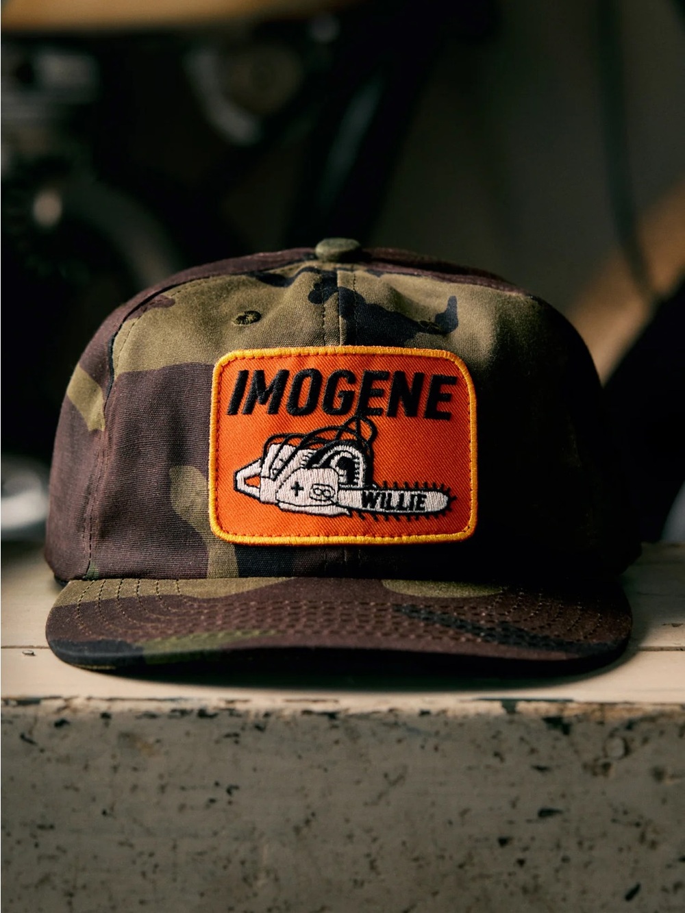 NWT - Imogene & Willie Camouflage Trucker Cap - Olive/Black